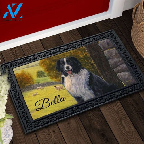 Personalized Border Collie in the Field Doormat - 18" x 30"
