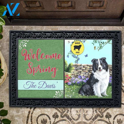 Personalized Border Collie Xing Doormat - 18" x 30"