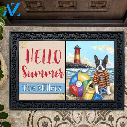 Personalized Boston Terrier Beach Baby Doormat - 18" x 30"