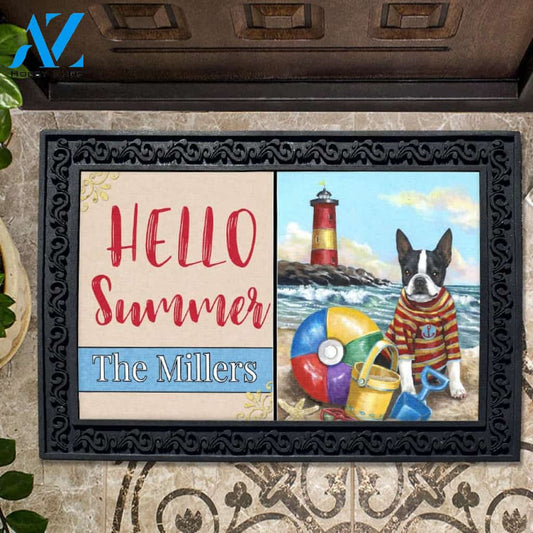 Personalized Boston Terrier Beach Baby Doormat - 18" x 30"