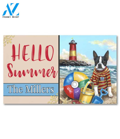 Personalized Boston Terrier Beach Baby Doormat - 18" x 30"
