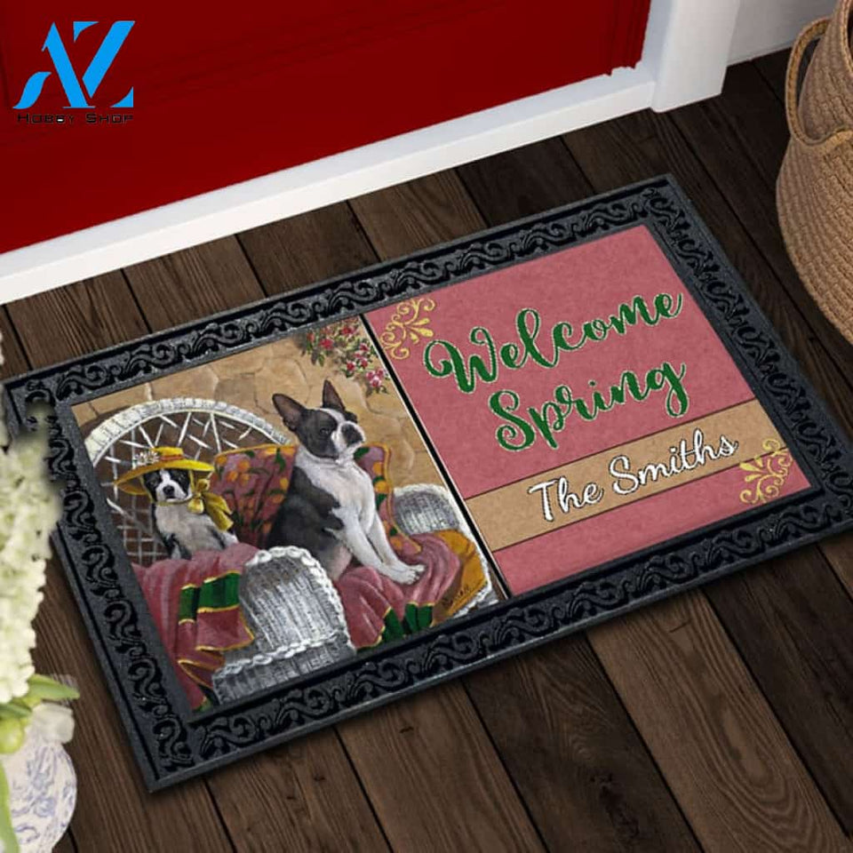 Personalized Boston Terrier Patio Gems Doormat - 18" x 30"