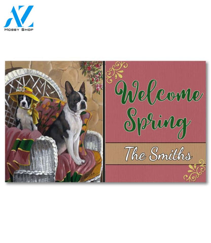 Personalized Boston Terrier Patio Gems Doormat - 18" x 30"