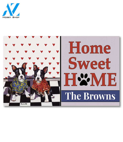 Personalized Boston Terrier Puppy Love Doormat - 18" x 30"