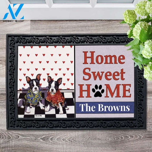 Personalized Boston Terrier Puppy Love Doormat - 18" x 30"