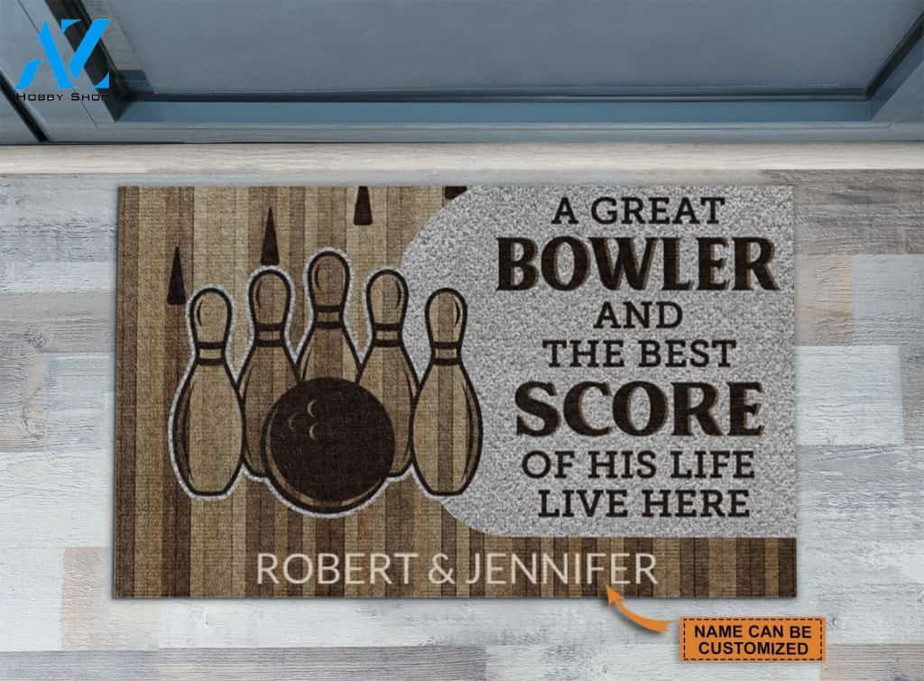 Personalized Bowling The Best Score Customized Doormat