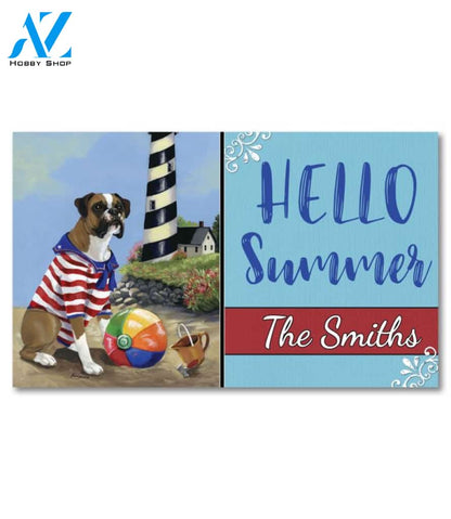 Personalized Boxer Beach Baby Doormat - 18" x 30"
