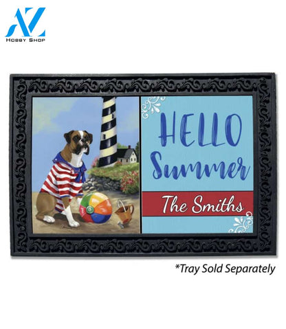 Personalized Boxer Beach Baby Doormat - 18" x 30"