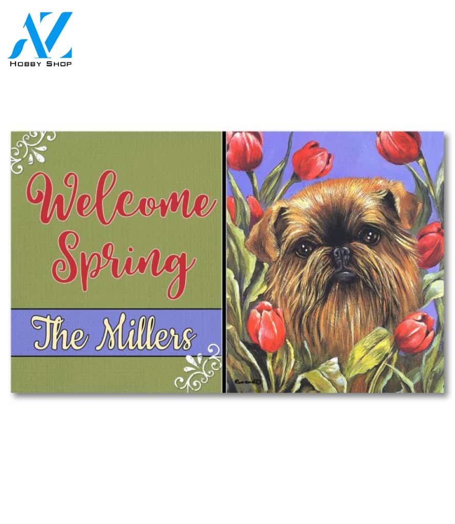 Personalized Brussells Griffon Peek A Boo Doormat - 18" x 30"