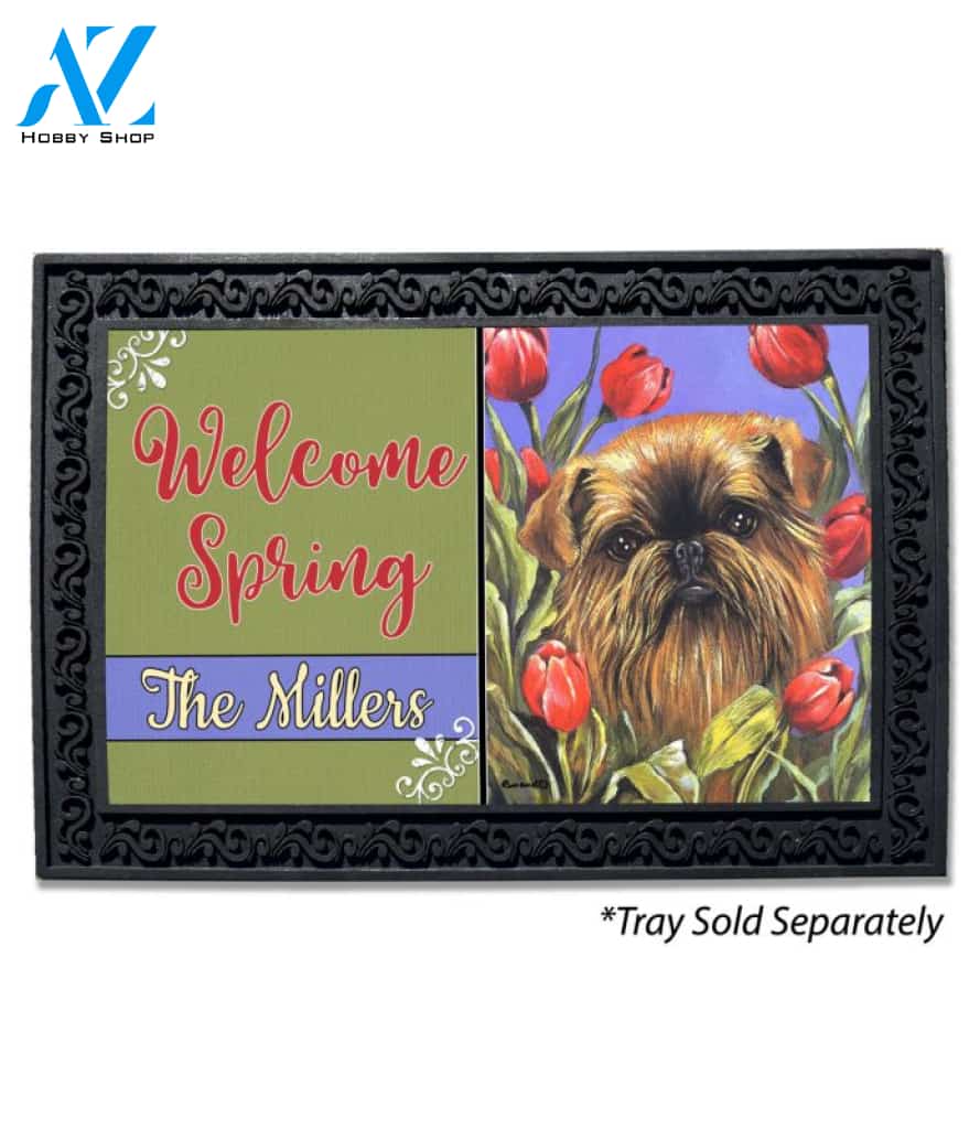 Personalized Brussells Griffon Peek A Boo Doormat - 18" x 30"