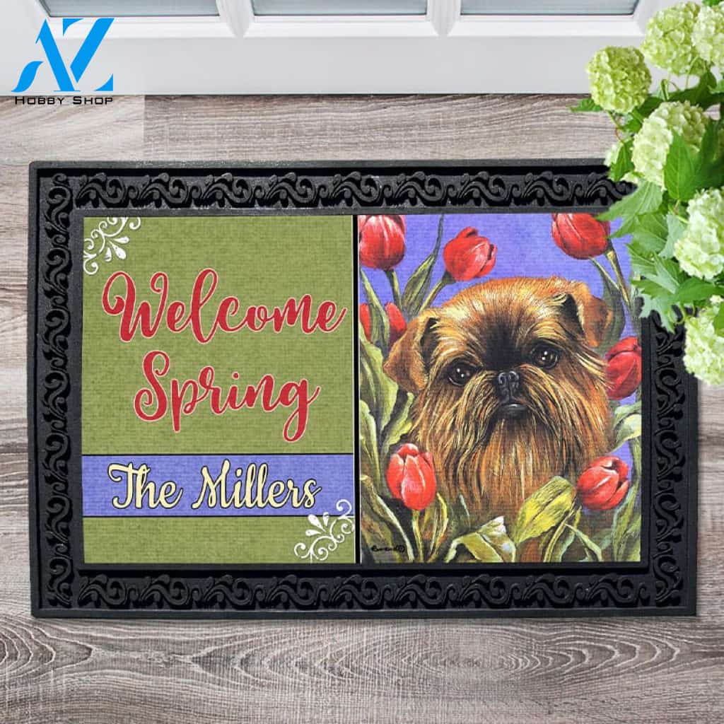 Personalized Brussells Griffon Peek A Boo Doormat - 18" x 30"
