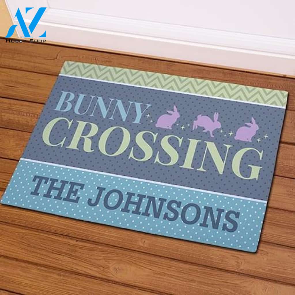 Personalized Bunny Crossing Doormat 24''x 36''