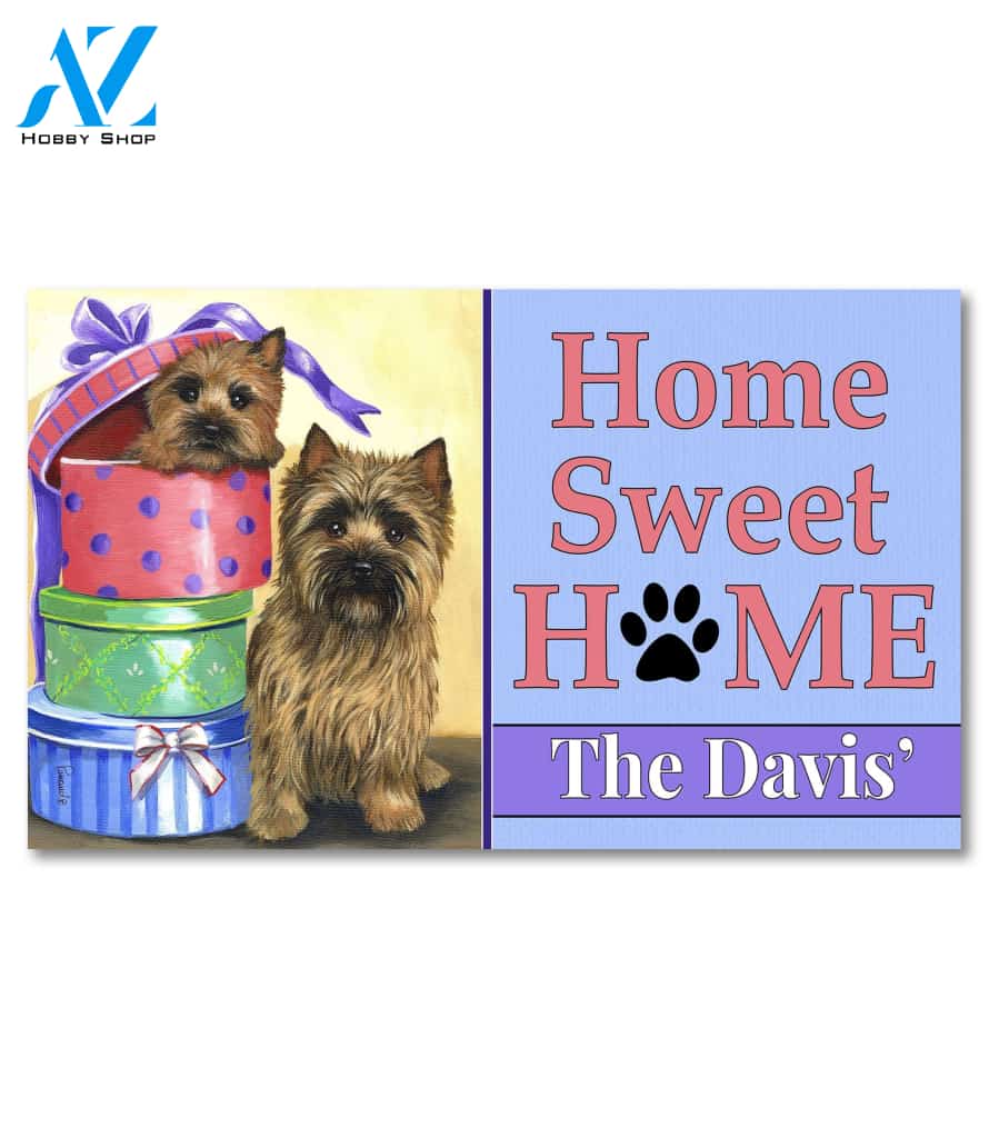 Personalized Cairn Terrier Boudoir Boxes Doormat - 18" x 30"