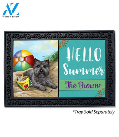 Personalized Cairn Terrier Caesar at the Beach Doormat - 18" x 30"
