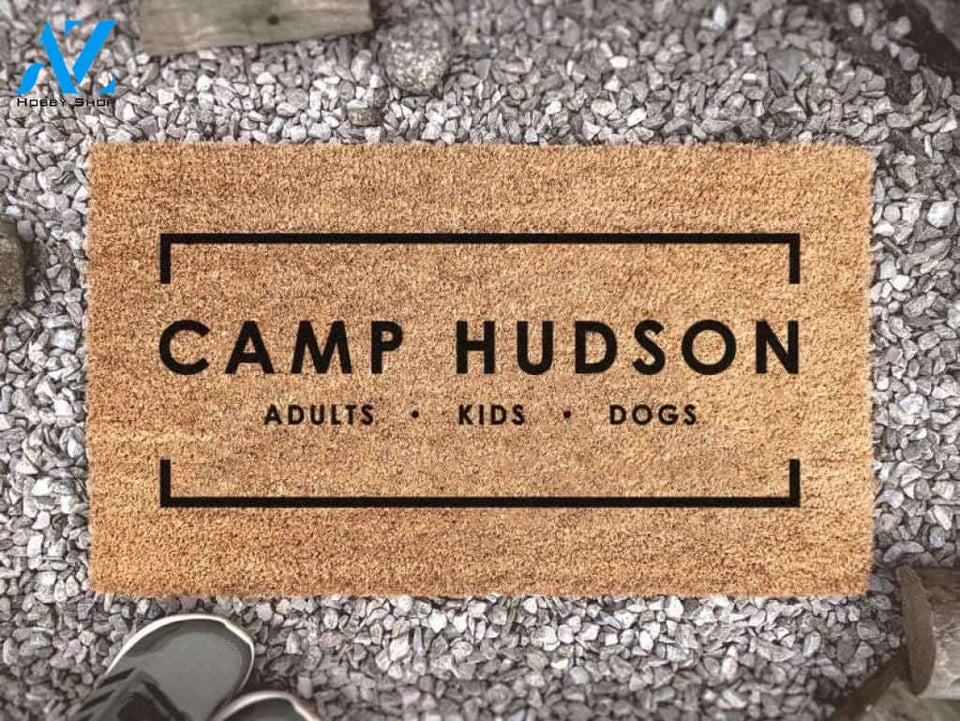 Personalized Camp Family Name Doormat - Custom Coir Mat - New Home Gift - Housewarming Gift