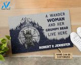 Personalized Camping A Wander Woman And Her Grumpy Bear Customized Doormat, Home Decor, Perfect Personalized Doormat For Your House