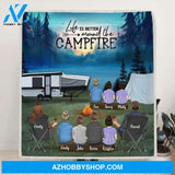 Personalized Camping Blanket - Parents Up to 9 kids and up to 2 pets - 3KFOG2