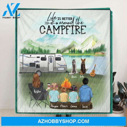 Personalized Camping Blanket - Single Man/Woman up to 6 Pets and Single Dad/Mom with up to 6 Kids - Gift For Single Dad/Mom - Fill Your Life With Adventures - Q3VZTZ