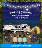 Personalized Camping Blanket Gift Idea For The Whole Family - Parents & 5 Kids Family Night Beach Camping Quilt Blanket - Making memories one campsite at a time