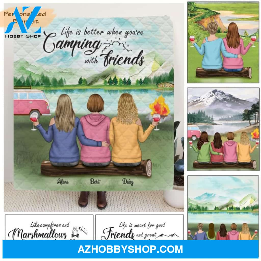 Personalized Camping Blanket - Best Gift For Camping Lovers, Friends - We Are More Than Just Camping Friends