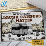 Personalized Camping Drunk Camper Matter Customized Doormat