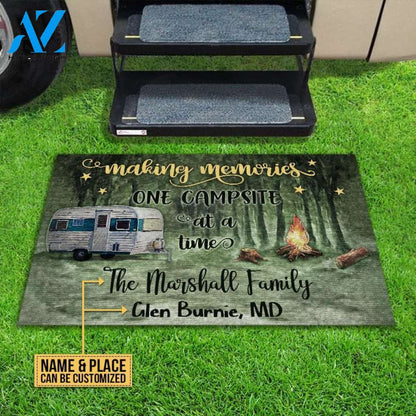 Personalized Camping Making Memories One Campsite Customized Doormat | WELCOME MAT | HOUSE WARMING GIFT