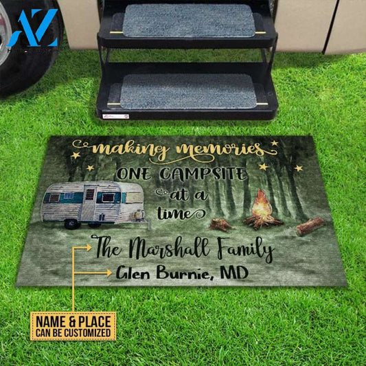 Personalized Camping Making Memories One Campsite Customized Doormat | WELCOME MAT | HOUSE WARMING GIFT