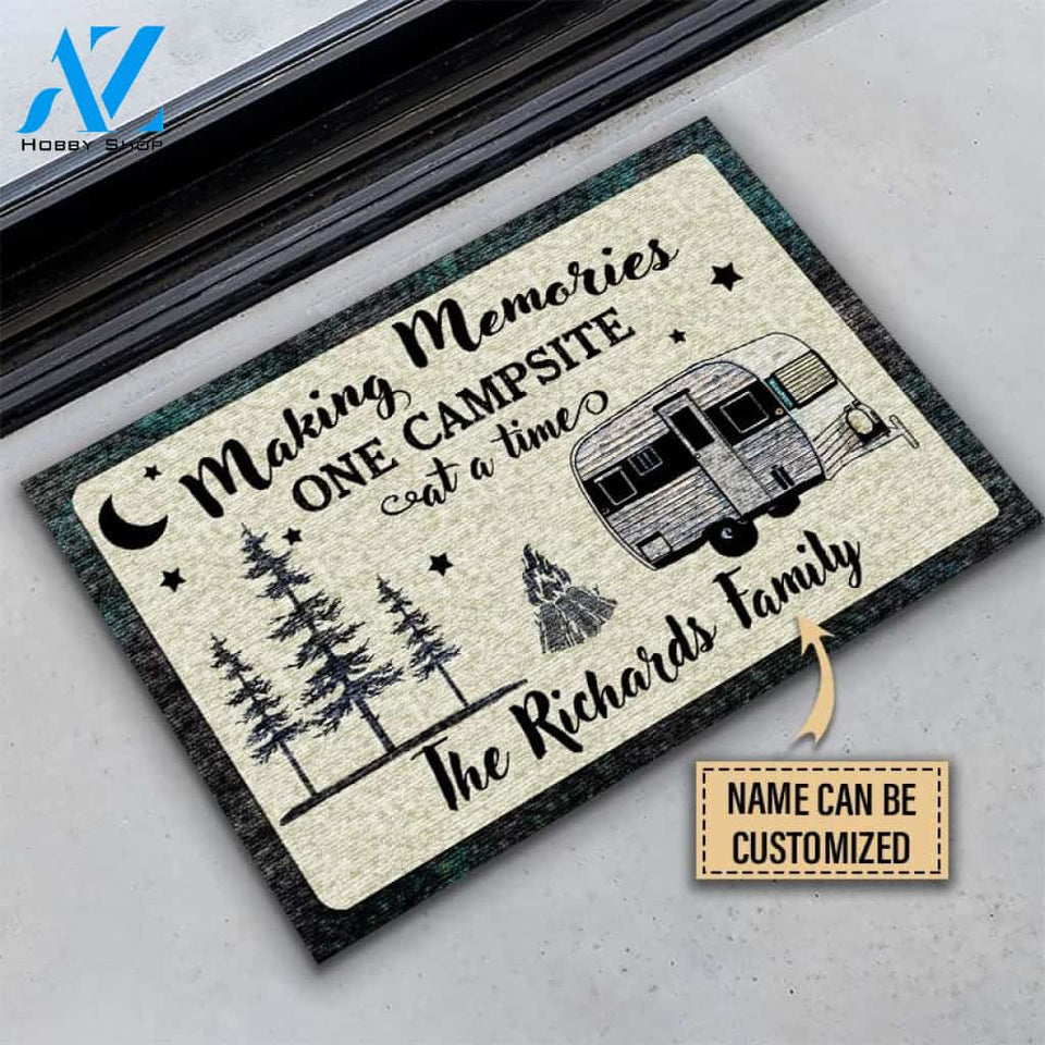 Personalized Camping One Campsite Customized Doormat