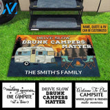 Personalized Camping Retro Making Memories Custom RV Quotes Customized Doormat, Welcome Door Mat, Makes A Perfect Gift