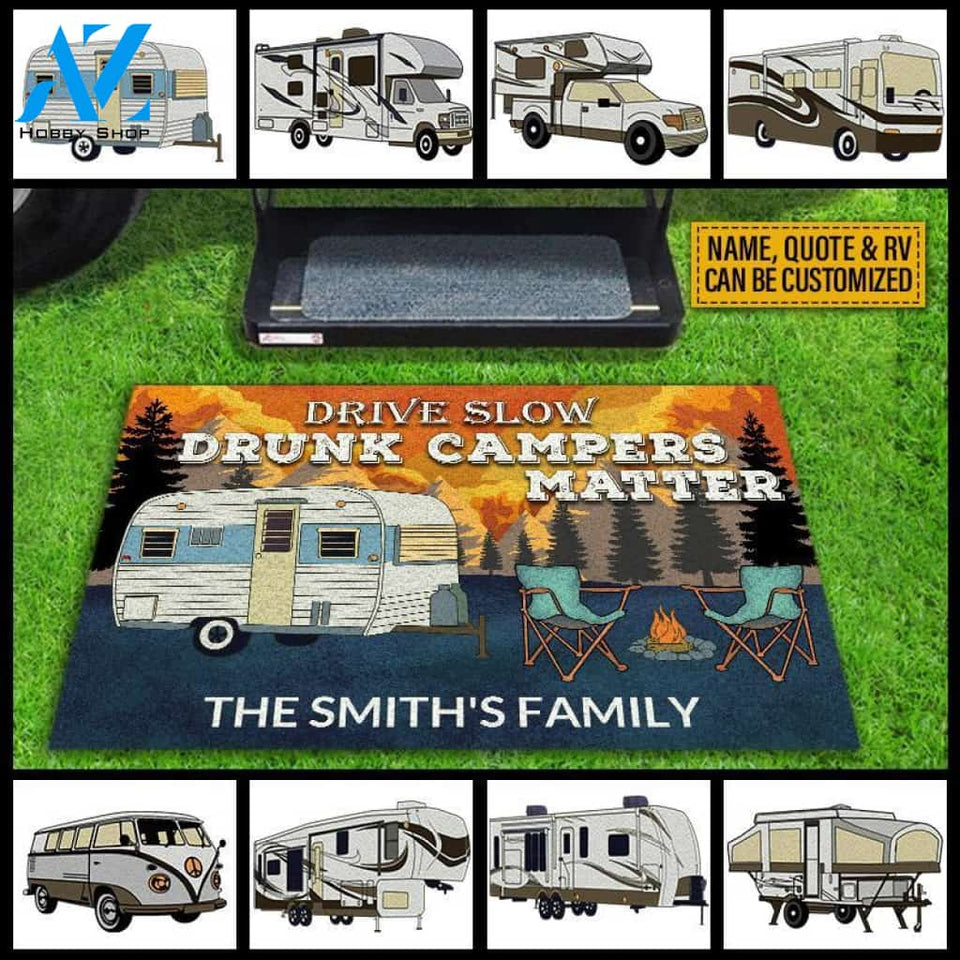 Personalized Camping Retro Making Memories Custom RV Quotes Customized Doormat | WELCOME MAT | HOUSE WARMING GIFT