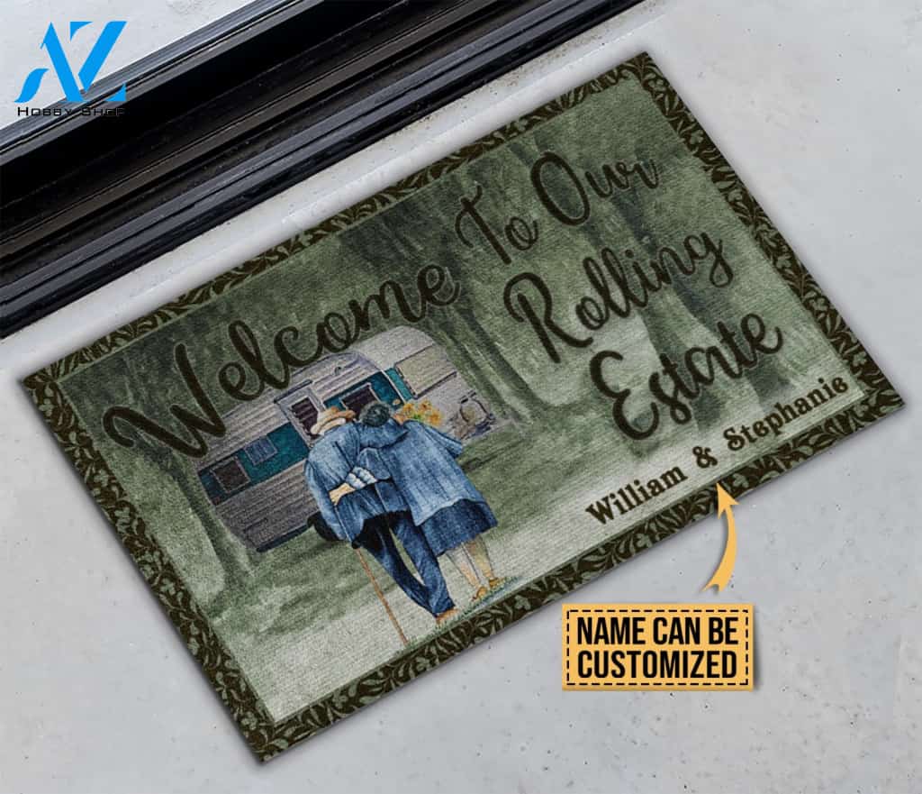 Personalized Camping Welcome Rolling Estate Customized Doormat