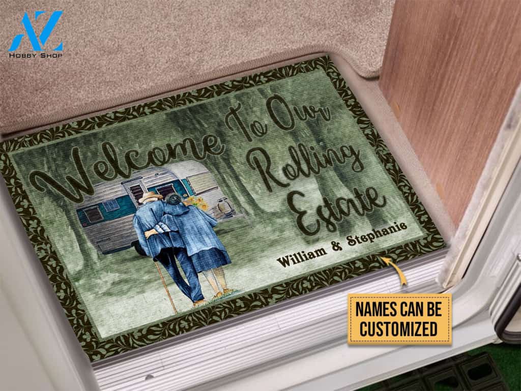 Personalized Camping Welcome Rolling Estate Customized Doormat