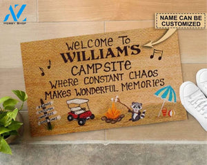 Personalized Camping Welcome To Campsite Customized Doormat, Home Decor, Perfect Personalized Doormat For Your House