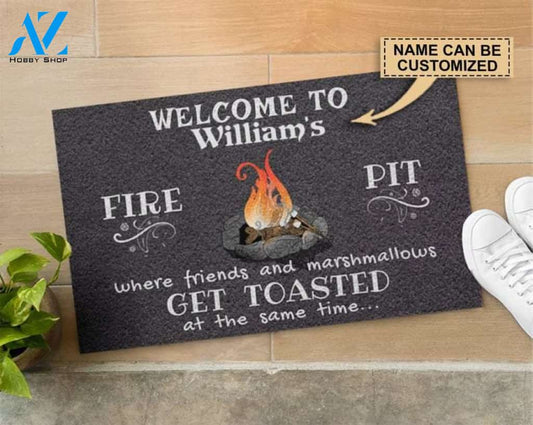 Personalized Camping Welcome To Fire Pit Customized Doormat, Home Decor, Perfect Personalized Doormat For Your House