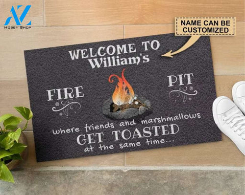 Personalized Camping Welcome To Fire Pit Customized Doormat, Home Decor, Perfect Personalized Doormat For Your House