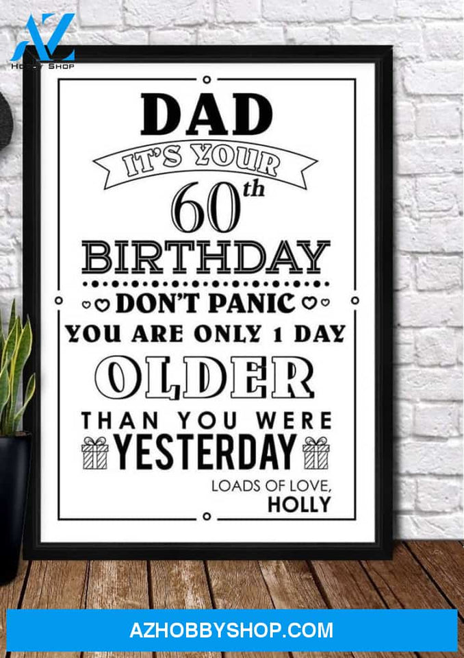 Personalized Canvas, 60TH BIRTHDAY Canvas And Poster, Wall Decor Visual Art, Gift Father's Day
