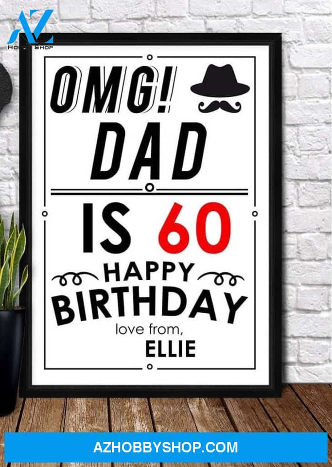 Personalized Canvas, 60TH DAD BIRTHDAY Canvas And Poster, Wall Decor Visual Art, Gift Father's Day