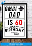 Personalized Canvas, 60TH DAD BIRTHDAY Canvas And Poster, Wall Decor Visual Art, Gift Father's Day