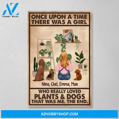 Personalized Canvas, A Girl Who Really Loved Plants and Dogs, Gift for Gardeners and Dog Lovers