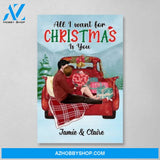 Personalized Canvas, All I Want For Christmas Is You, Gift For Couples