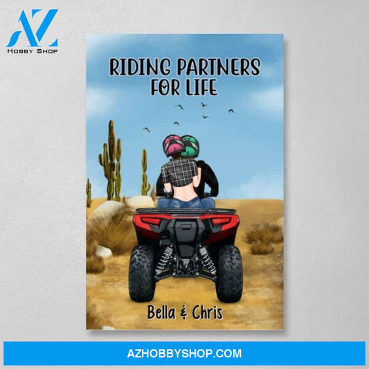 Personalized Canvas, All-Terrain Vehicle Riding Partners, Gift for ATV Quad Bike Couples