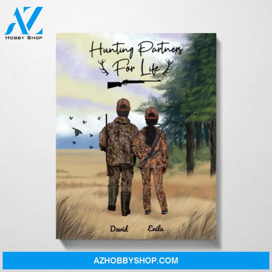 Personalized Canvas and Poster, Father And Daughter Hunting Partners Canvas Wall Art Father's Day , Wall Decor Visual Art, Vintage Posters Gift Fathers Day