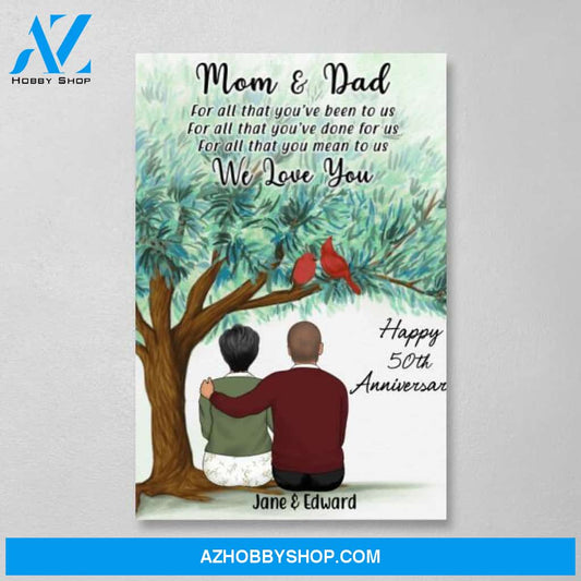 Personalized Canvas, Anniversary Gift for Parents, Wedding Anniversary Gift