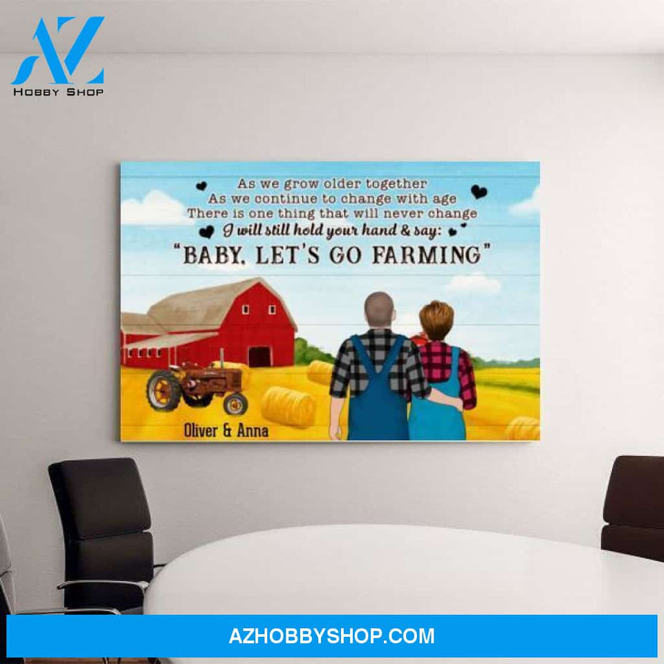 Personalized Canvas, Baby Let's Go Farming, Gifts for Farmers