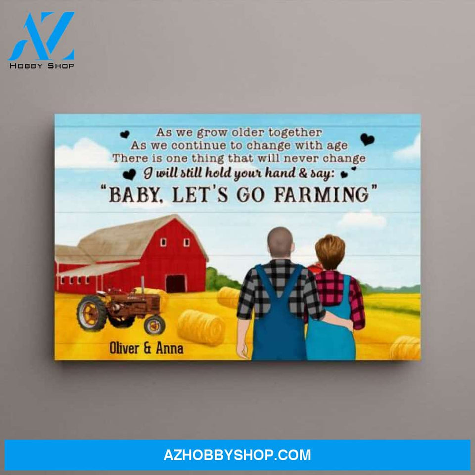 Personalized Canvas, Baby Let's Go Farming, Gifts for Farmers