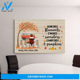 Personalized Canvas, Camping Girl with Dogs, Gift for Camping and Dog Lovers
