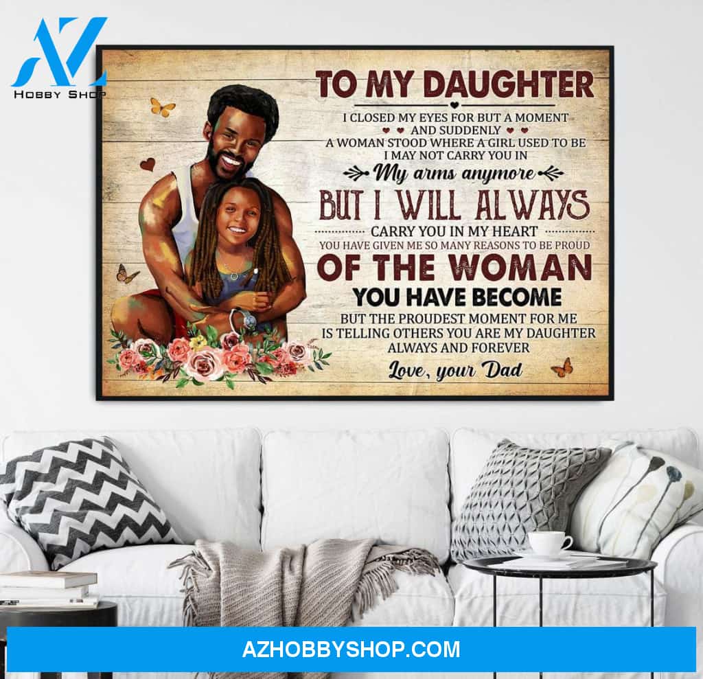 Personalized Canvas, Carry You In My Heart Canvas And Poster, Wall Decor Visual Art, Gift Father's Day