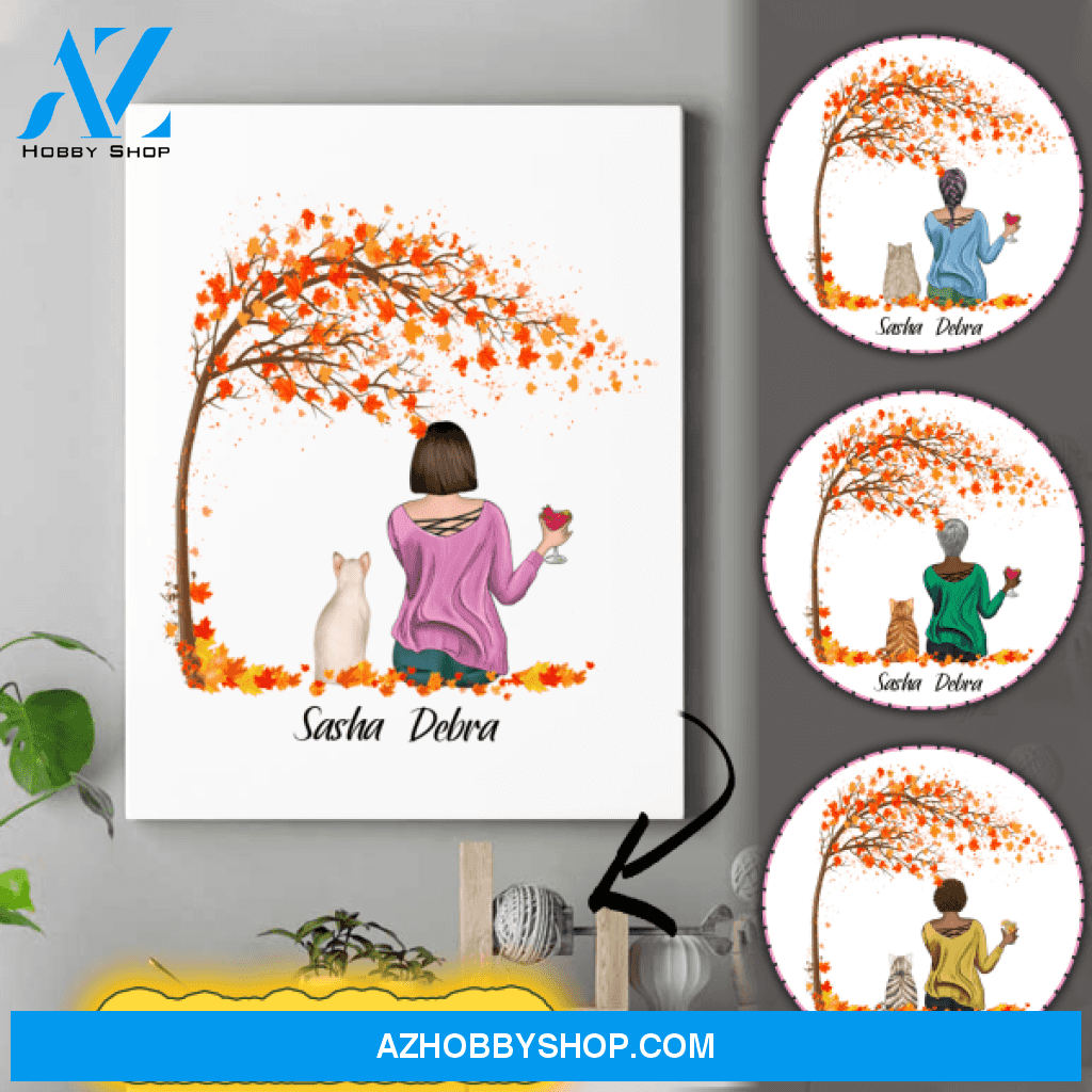 Personalized Canvas Cat Lover - Cat Mom Mother's Day Gifts - Up To 4 Cats