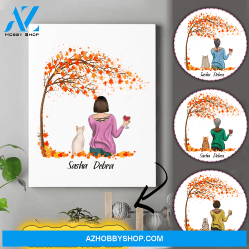 Personalized Canvas Cat Lover - Cat Mom Mother's Day Gifts - Up To 4 Cats