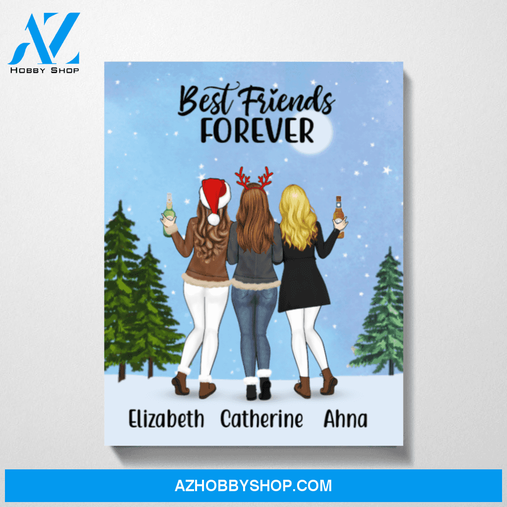 Personalized Canvas, Christmas Sisters, Custom Gift for Christmas